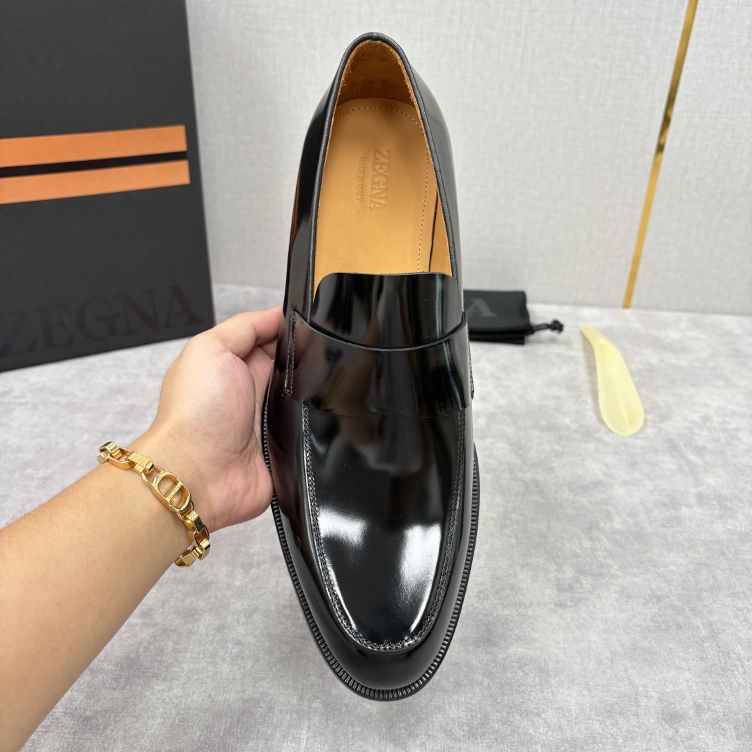 💋💍Zegn* 杰尼~亚 匠心工艺与优雅格调的典范 新款 男士商务正装鞋乐福鞋皮鞋,无带设计简约大气,兼