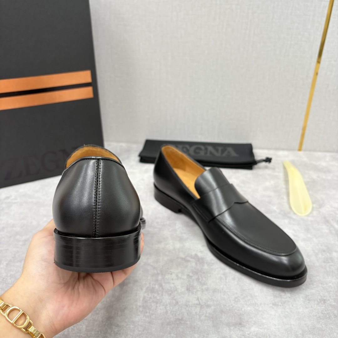 💋💍Zegn* 杰尼~亚 匠心工艺与优雅格调的典范 新款 男士商务正装鞋乐福鞋皮鞋,无带设计简约大气,兼