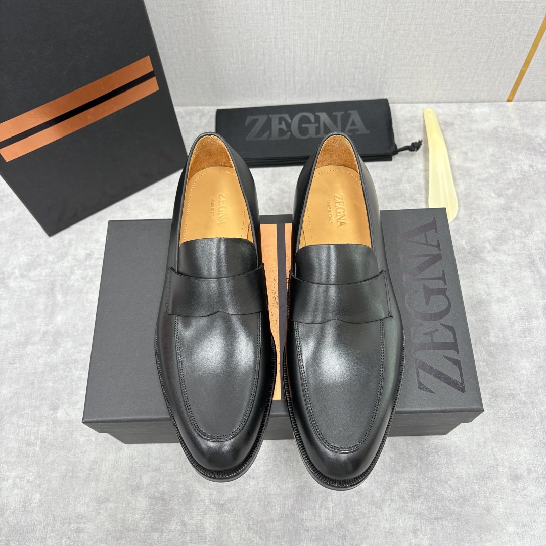 💋💍Zegn* 杰尼~亚 匠心工艺与优雅格调的典范 新款 男士商务正装鞋乐福鞋皮鞋,无带设计简约大气,兼