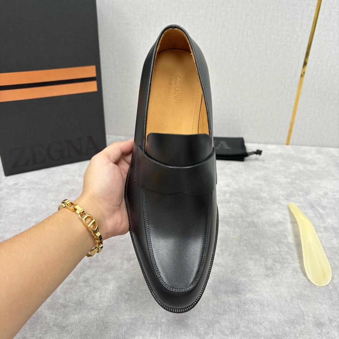 💋💍Zegn* 杰尼~亚 匠心工艺与优雅格调的典范 新款 男士商务正装鞋乐福鞋皮鞋,无带设计简约大气,兼