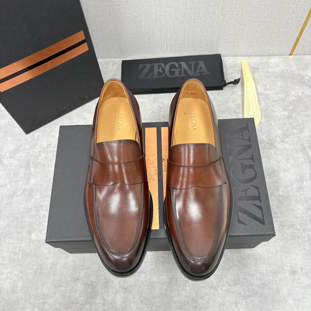 💋💍Zegn* 杰尼~亚 匠心工艺与优雅格调的典范 新款 男士商务正装鞋乐福鞋皮鞋,无带设计简约大气,兼