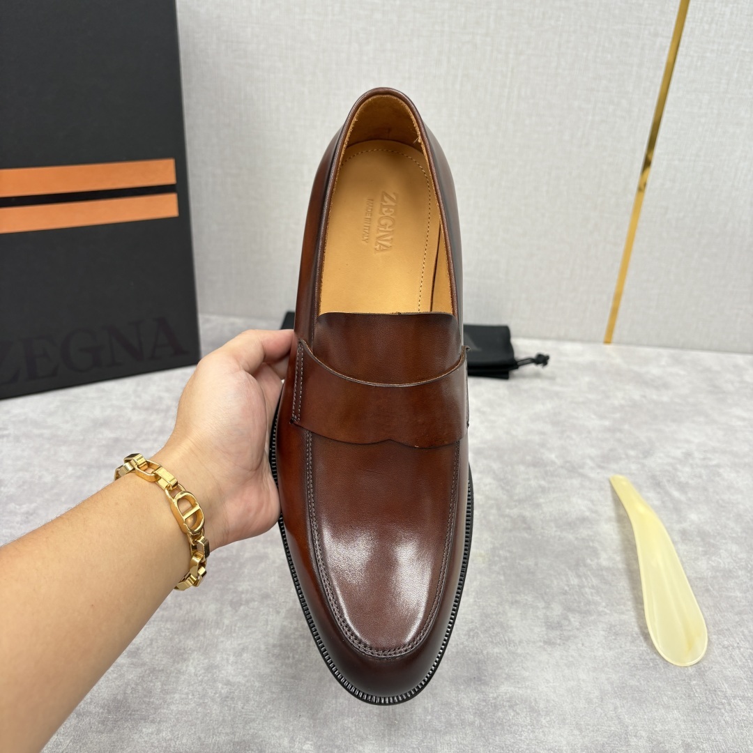 💋💍Zegn* 杰尼~亚 匠心工艺与优雅格调的典范 新款 男士商务正装鞋乐福鞋皮鞋,无带设计简约大气,兼