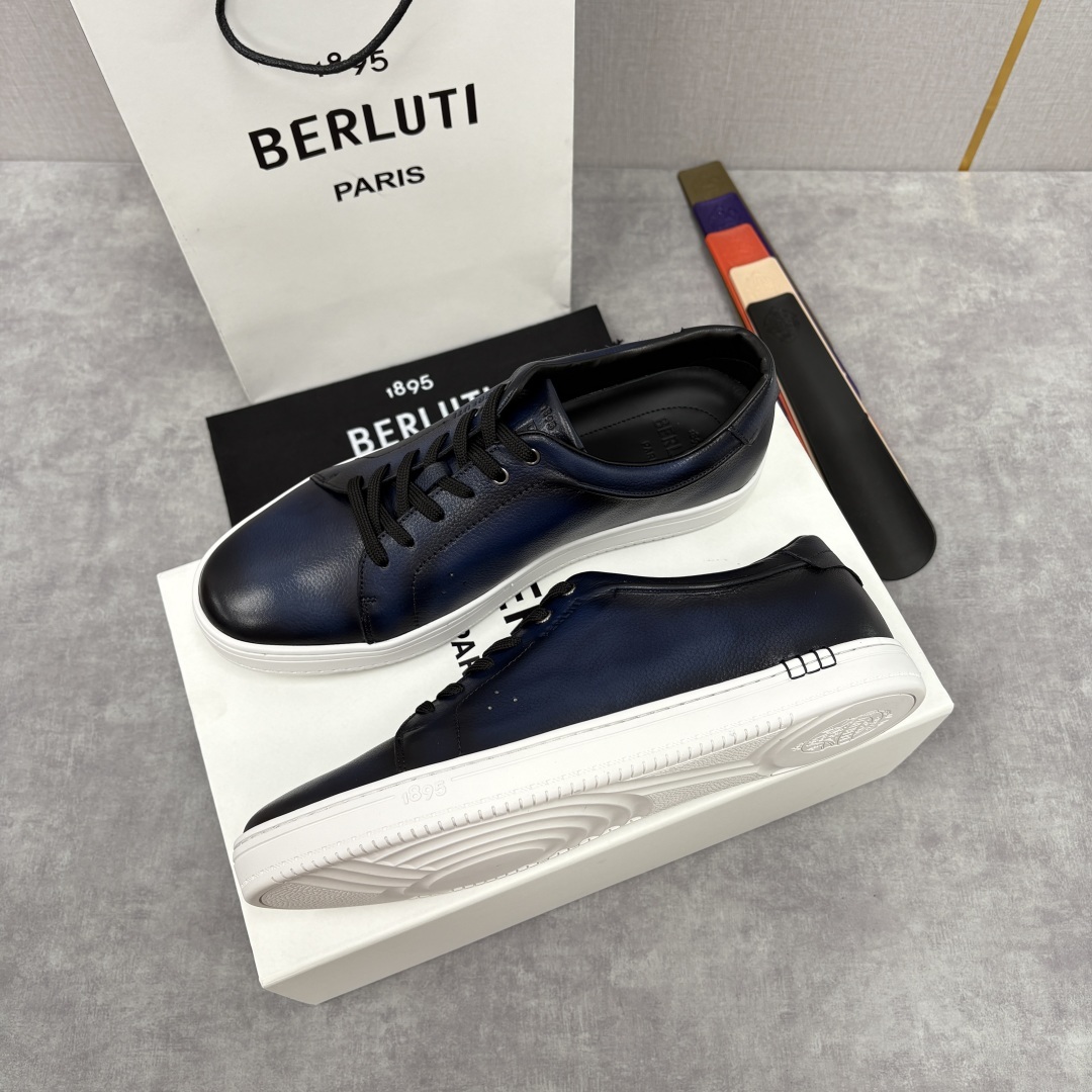 💋 💍 Berlut* 布鲁提 Playtime Venezia Softy 柔软小牛皮低帮运动鞋 官方