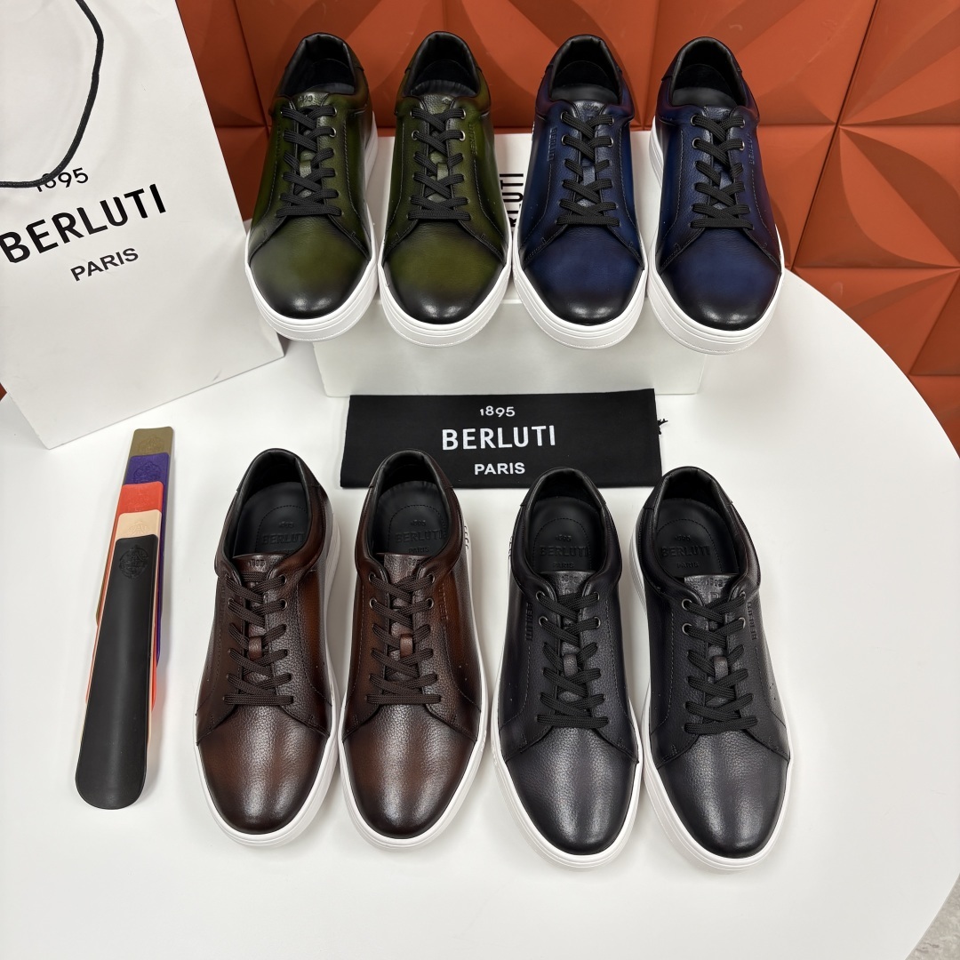 💋 💍 Berlut* 布鲁提 Playtime Venezia Softy 柔软小牛皮低帮运动鞋 官方