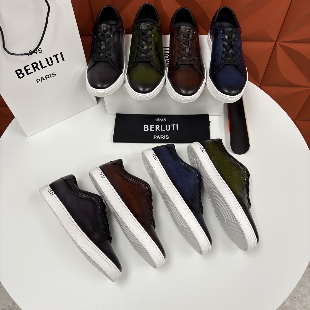 💋 💍 Berlut* 布鲁提 Playtime Venezia Softy 柔软小牛皮低帮运动鞋 官方