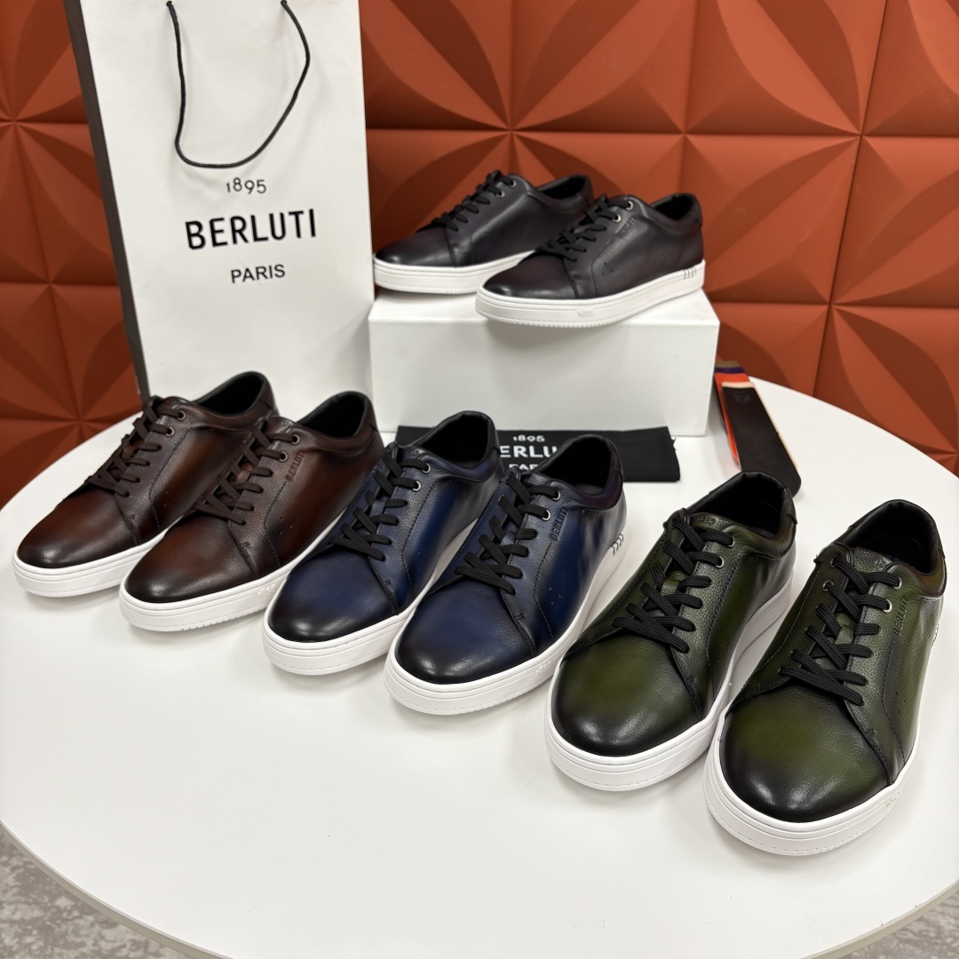 💋 💍 Berlut* 布鲁提 Playtime Venezia Softy 柔软小牛皮低帮运动鞋 官方