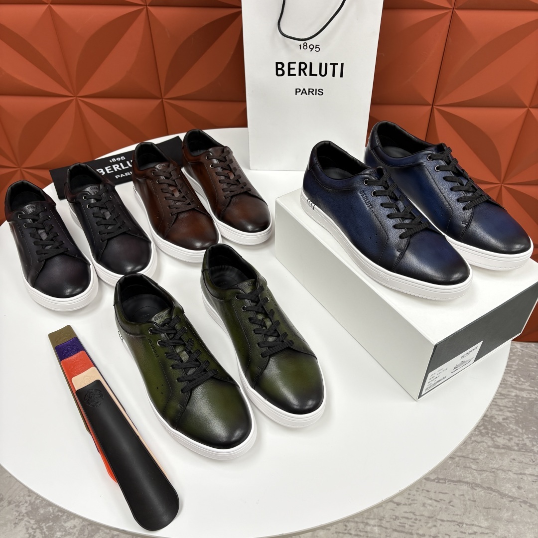 💋 💍 Berlut* 布鲁提 Playtime Venezia Softy 柔软小牛皮低帮运动鞋 官方