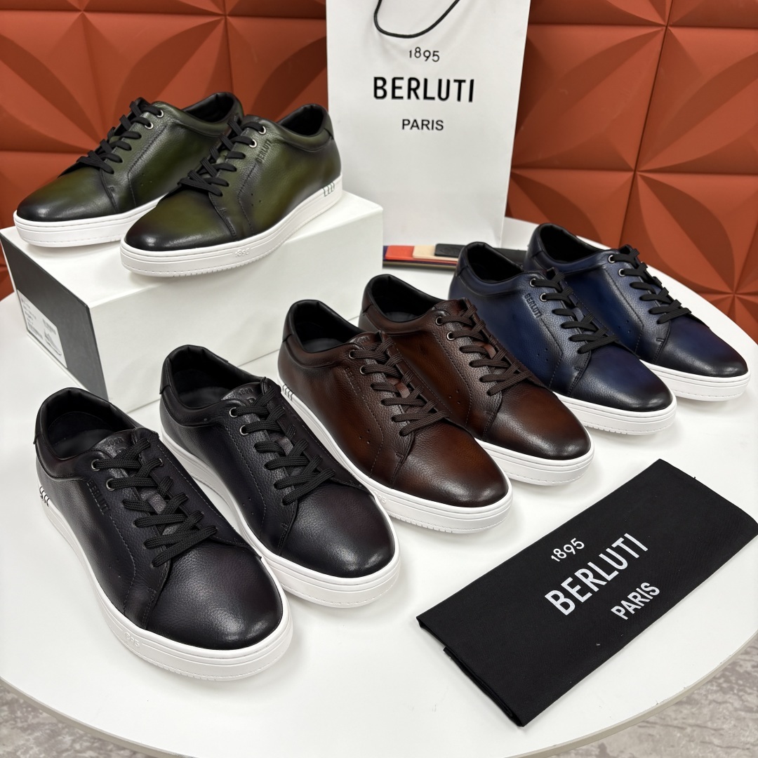 💋 💍 Berlut* 布鲁提 Playtime Venezia Softy 柔软小牛皮低帮运动鞋 官方