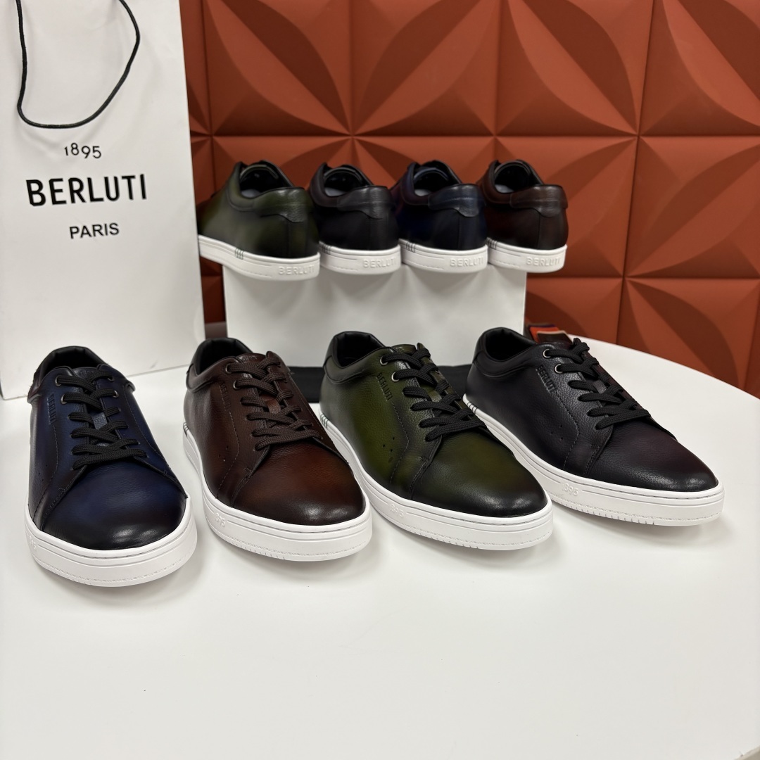 💋 💍 Berlut* 布鲁提 Playtime Venezia Softy 柔软小牛皮低帮运动鞋 官方