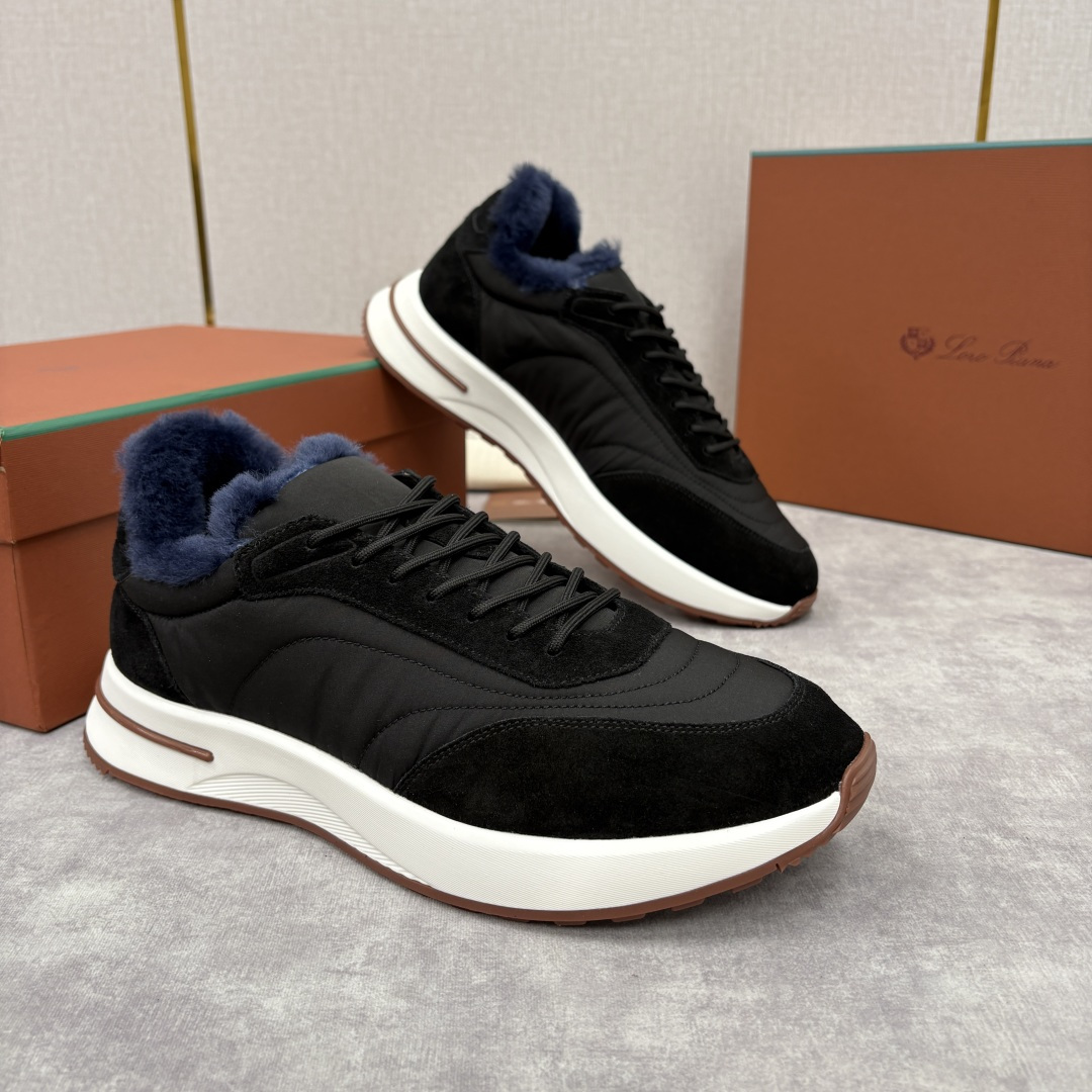 💋💍LP 家新品 Loro Pian* 诺悠*翩雅 Week End Walk 男士羊毛牛皮拼接休闲运动