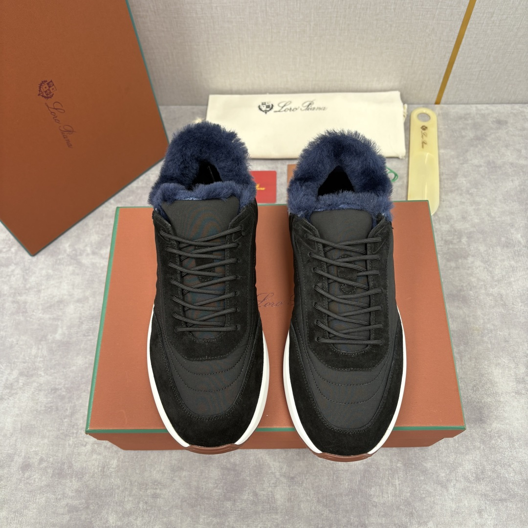 💋💍LP 家新品 Loro Pian* 诺悠*翩雅 Week End Walk 男士羊毛牛皮拼接休闲运动