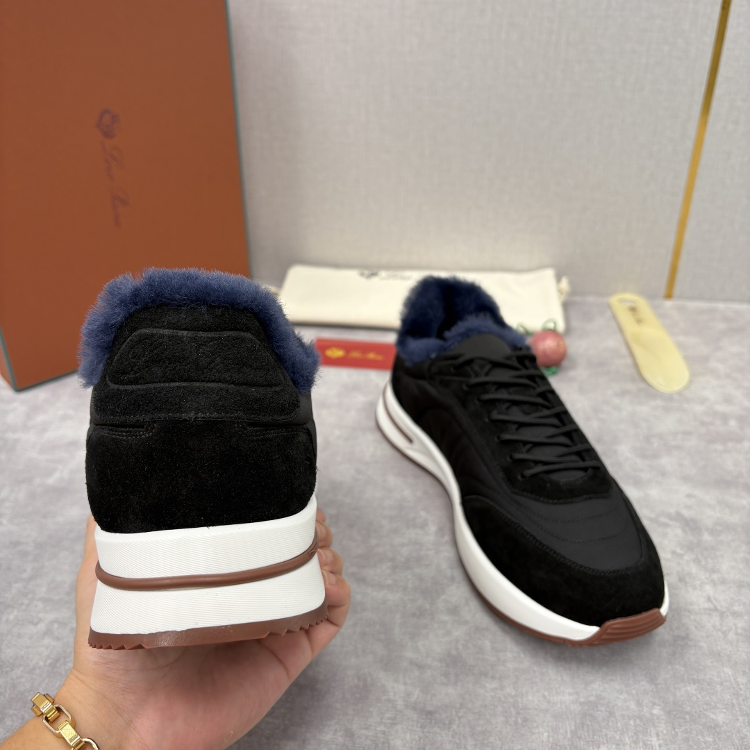 💋💍LP 家新品 Loro Pian* 诺悠*翩雅 Week End Walk 男士羊毛牛皮拼接休闲运动