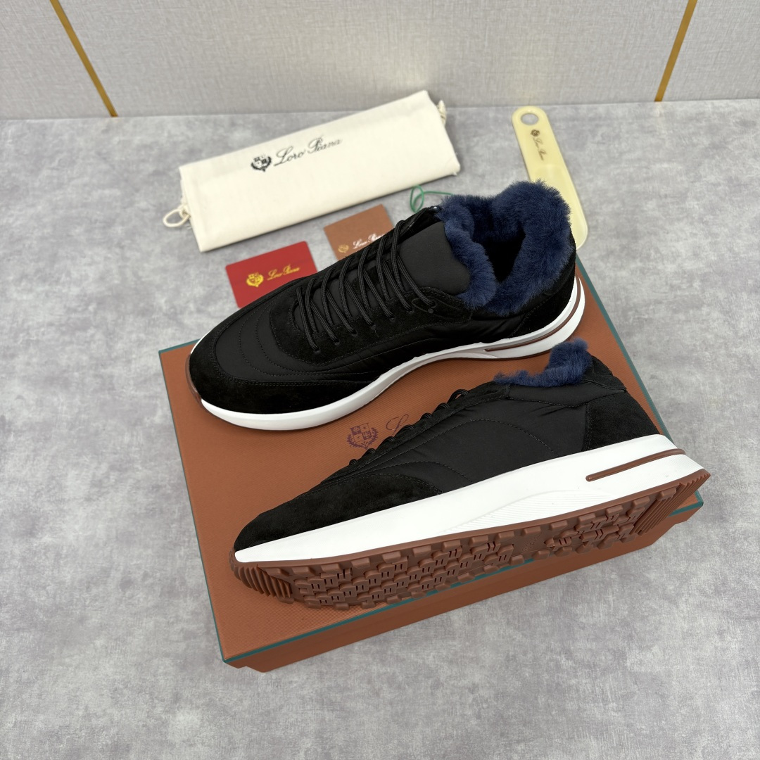 💋💍LP 家新品 Loro Pian* 诺悠*翩雅 Week End Walk 男士羊毛牛皮拼接休闲运动