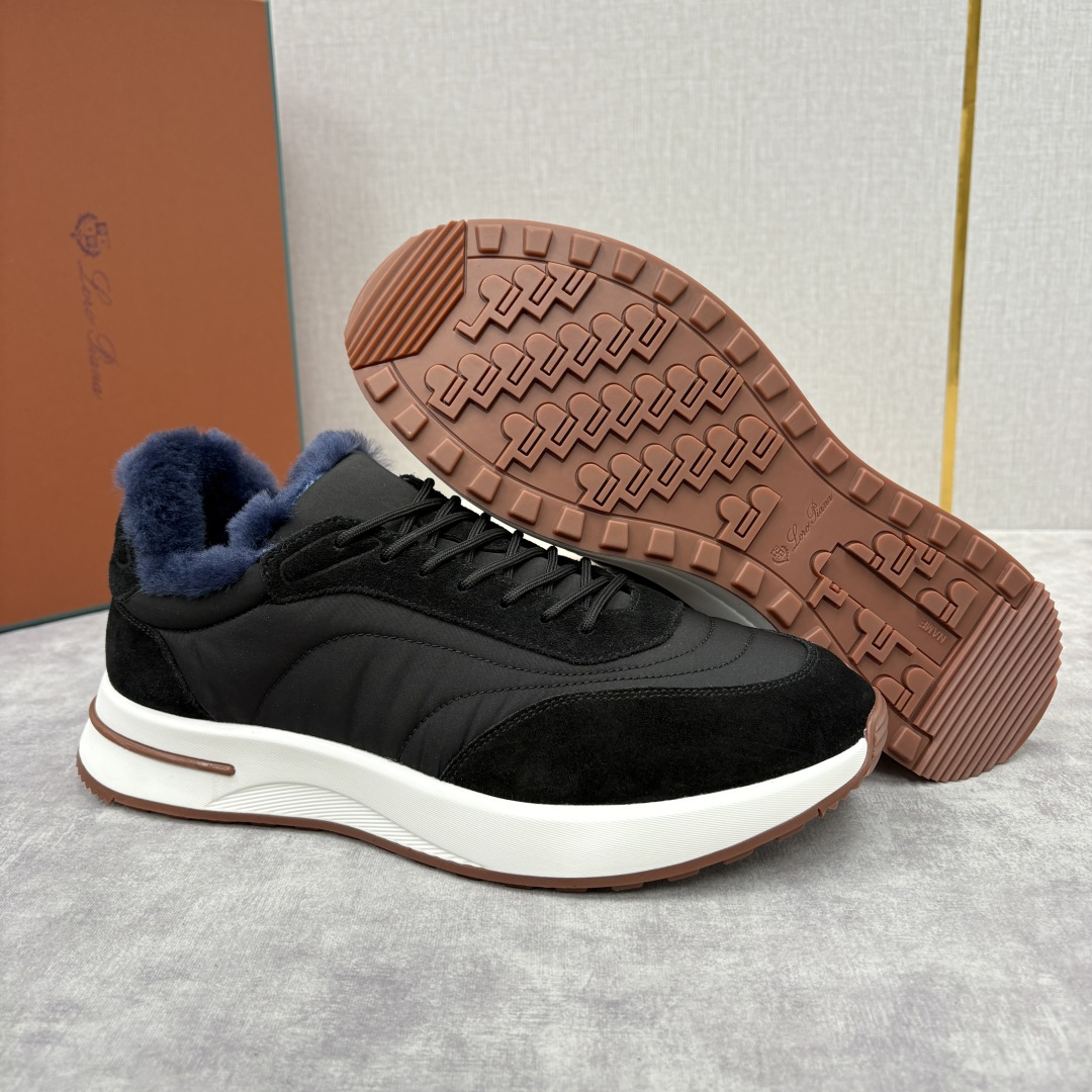 💋💍LP 家新品 Loro Pian* 诺悠*翩雅 Week End Walk 男士羊毛牛皮拼接休闲运动