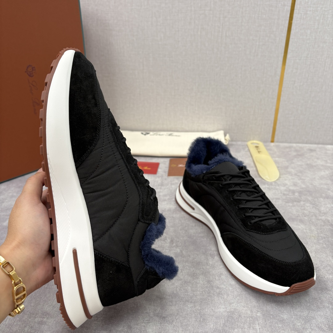 💋💍LP 家新品 Loro Pian* 诺悠*翩雅 Week End Walk 男士羊毛牛皮拼接休闲运动