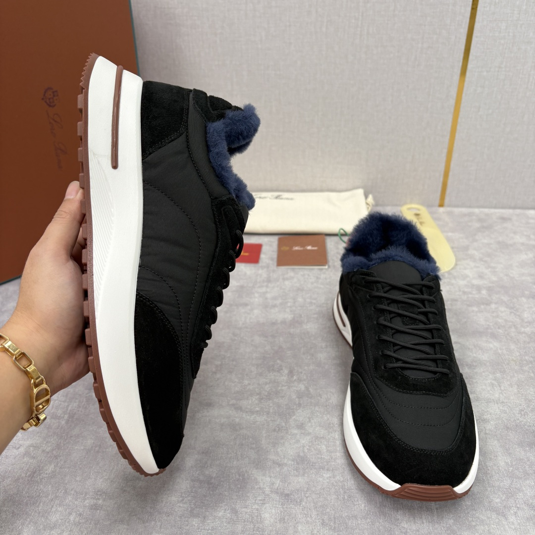 💋💍LP 家新品 Loro Pian* 诺悠*翩雅 Week End Walk 男士羊毛牛皮拼接休闲运动