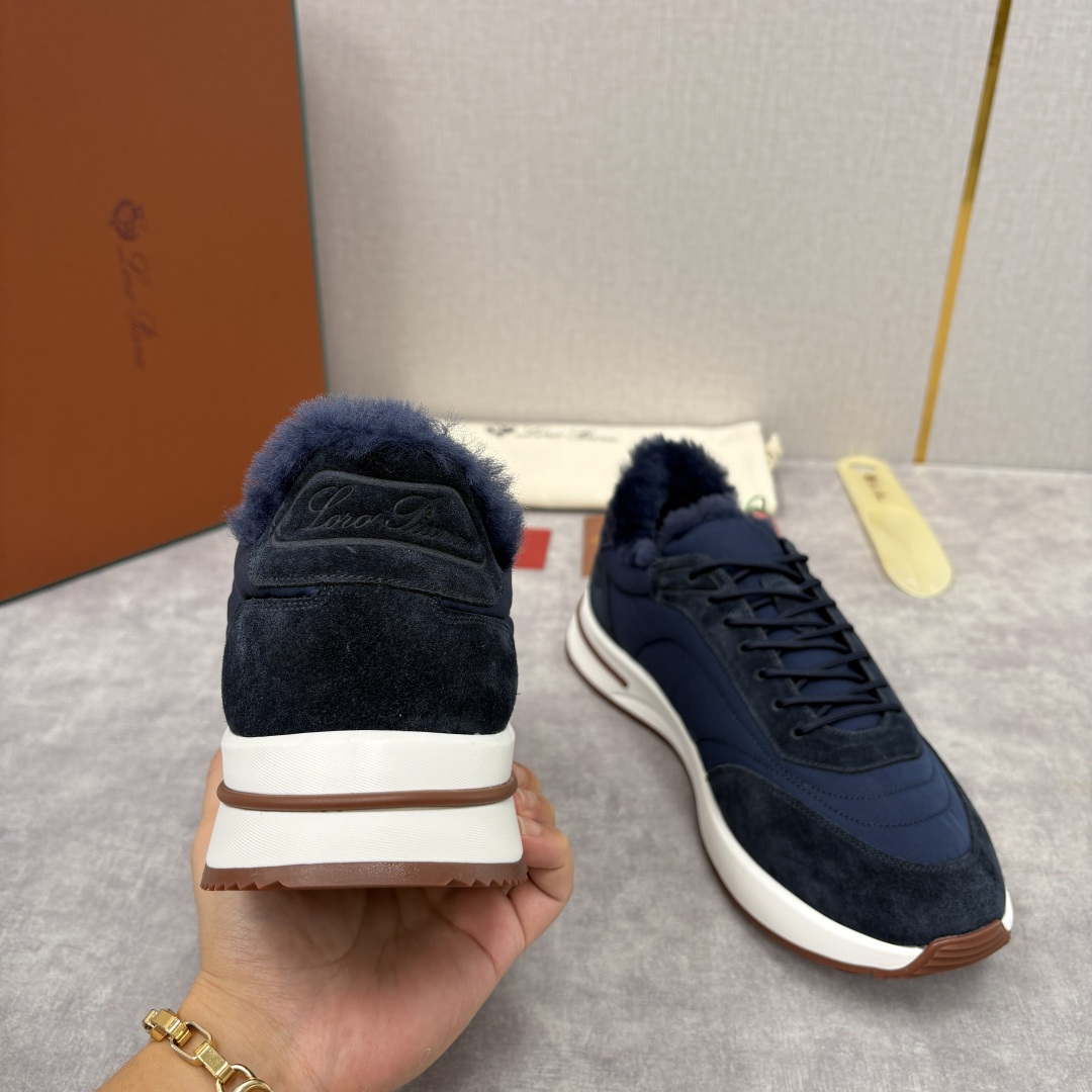 💋💍LP 家新品 Loro Pian* 诺悠*翩雅 Week End Walk 男士羊毛牛皮拼接休闲运动