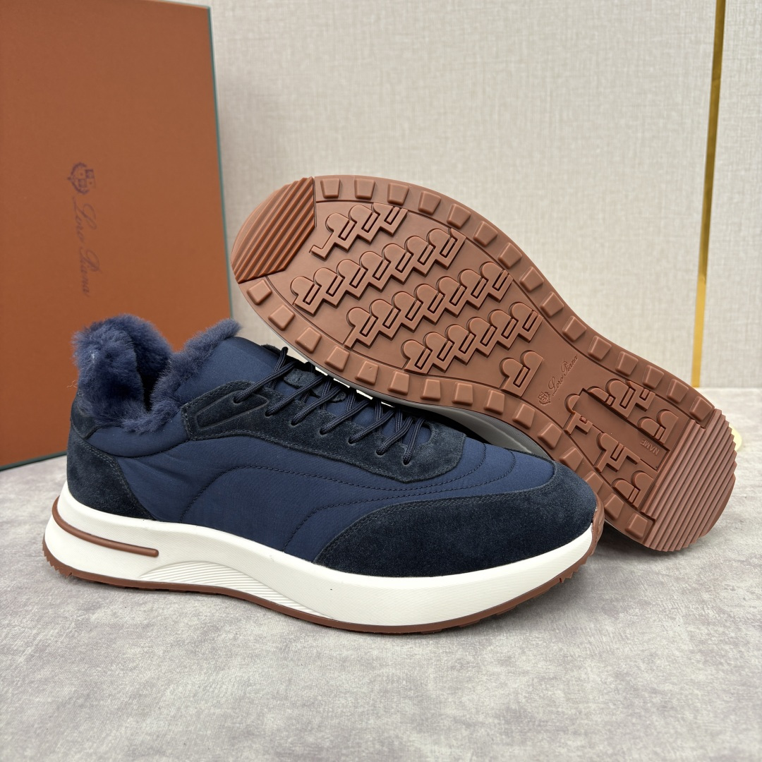 💋💍LP 家新品 Loro Pian* 诺悠*翩雅 Week End Walk 男士羊毛牛皮拼接休闲运动