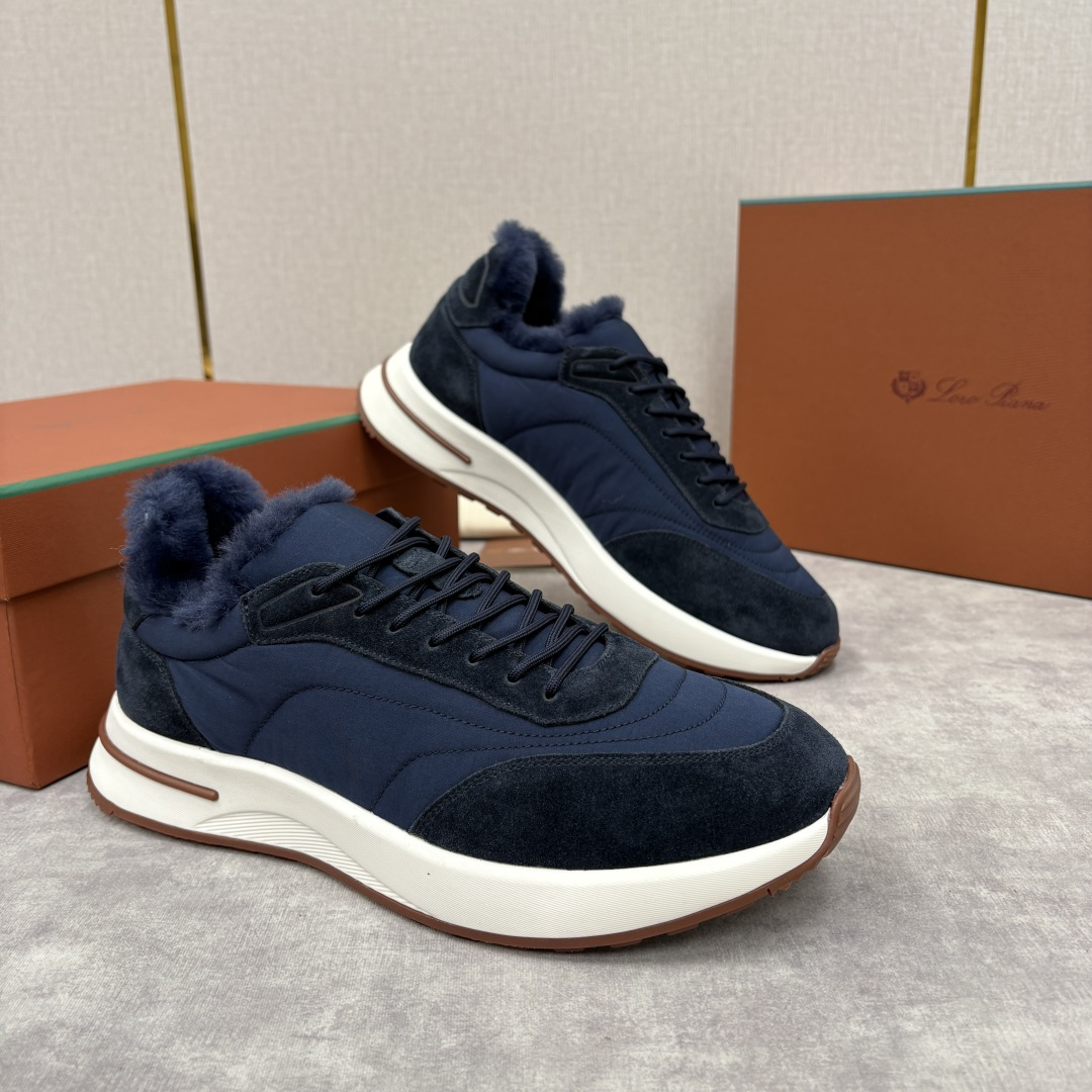 💋💍LP 家新品 Loro Pian* 诺悠*翩雅 Week End Walk 男士羊毛牛皮拼接休闲运动