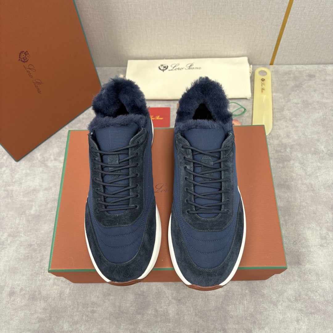 💋💍LP 家新品 Loro Pian* 诺悠*翩雅 Week End Walk 男士羊毛牛皮拼接休闲运动