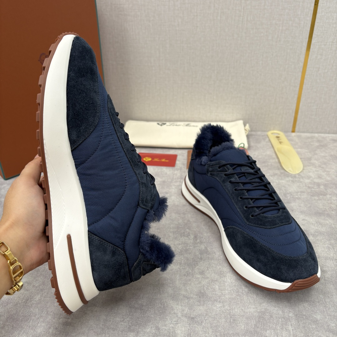 💋💍LP 家新品 Loro Pian* 诺悠*翩雅 Week End Walk 男士羊毛牛皮拼接休闲运动