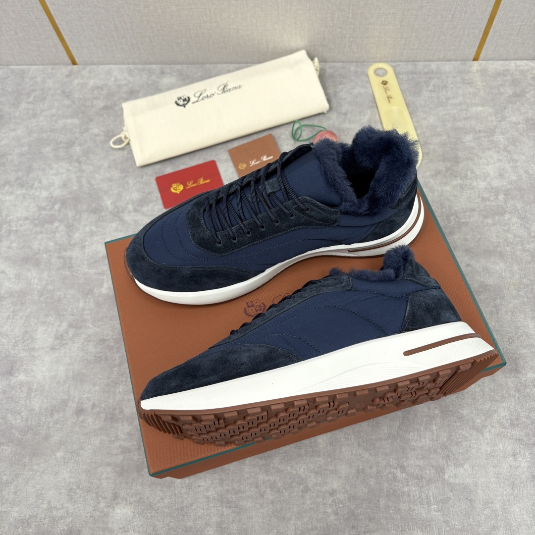 💋💍LP 家新品 Loro Pian* 诺悠*翩雅 Week End Walk 男士羊毛牛皮拼接休闲运动