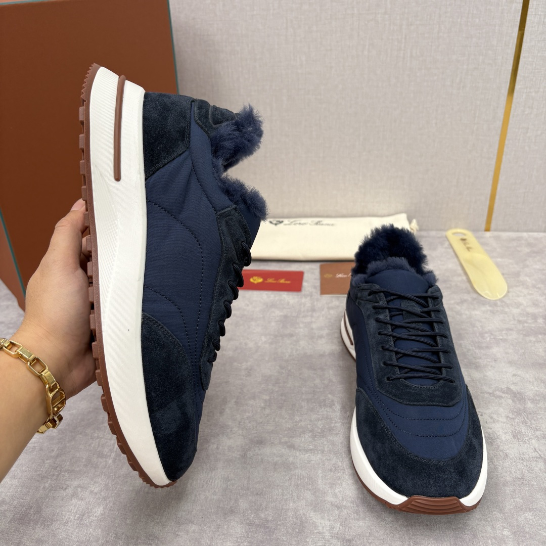 💋💍LP 家新品 Loro Pian* 诺悠*翩雅 Week End Walk 男士羊毛牛皮拼接休闲运动