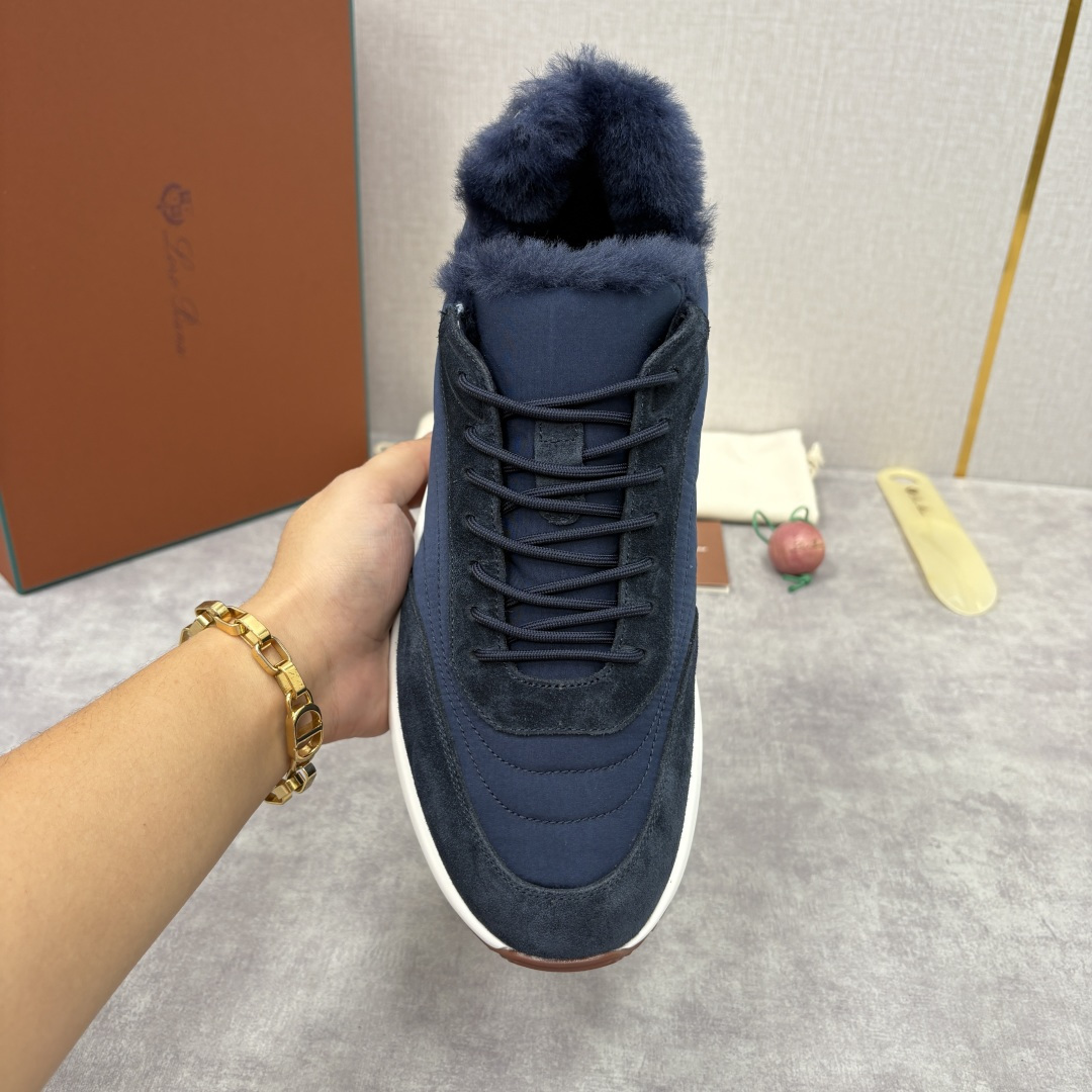 💋💍LP 家新品 Loro Pian* 诺悠*翩雅 Week End Walk 男士羊毛牛皮拼接休闲运动