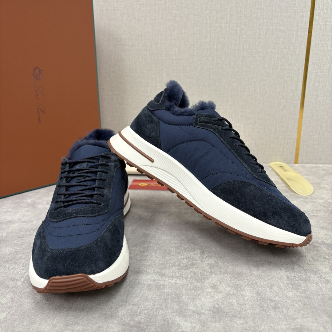 💋💍LP 家新品 Loro Pian* 诺悠*翩雅 Week End Walk 男士羊毛牛皮拼接休闲运动