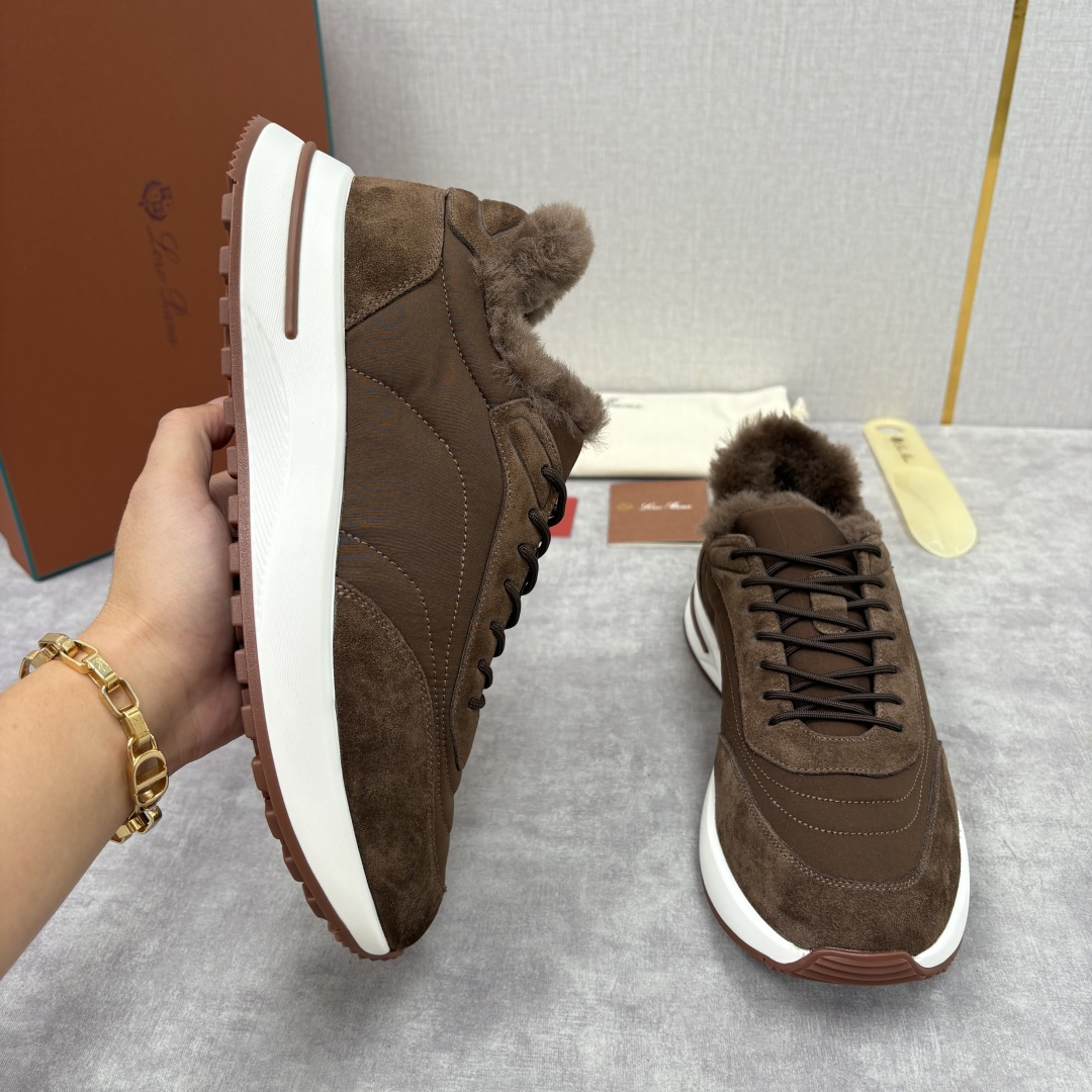 💋💍LP 家新品 Loro Pian* 诺悠*翩雅 Week End Walk 男士羊毛牛皮拼接休闲运动