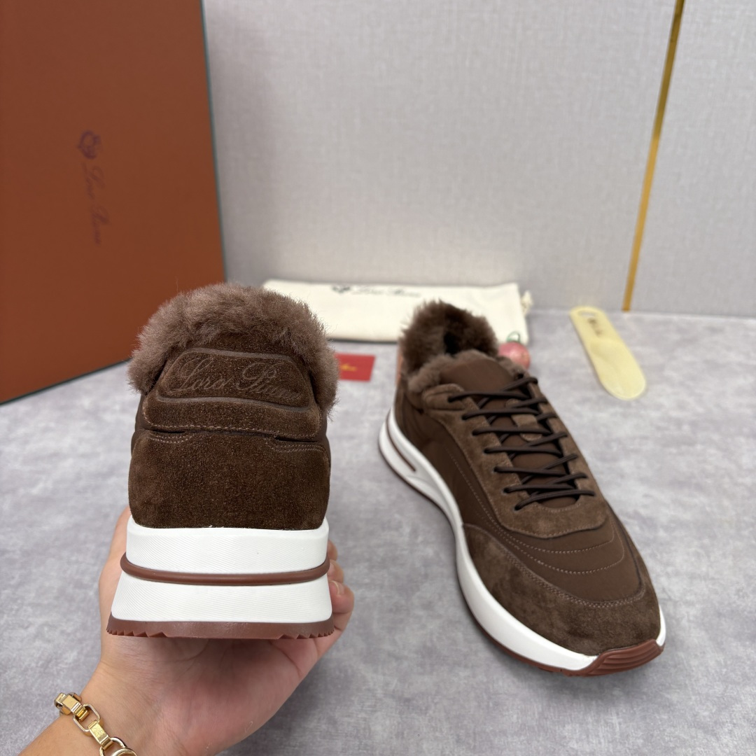 💋💍LP 家新品 Loro Pian* 诺悠*翩雅 Week End Walk 男士羊毛牛皮拼接休闲运动