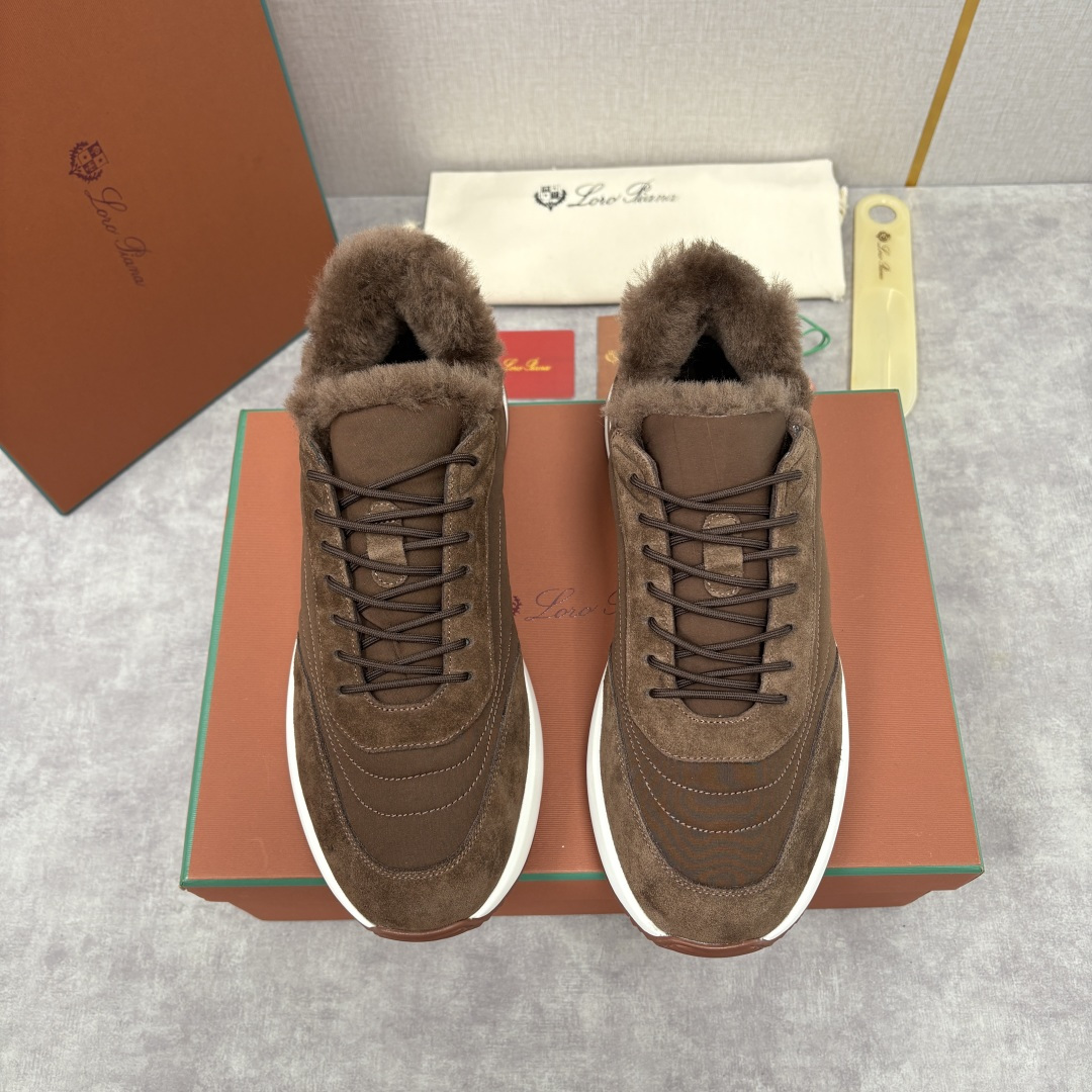 💋💍LP 家新品 Loro Pian* 诺悠*翩雅 Week End Walk 男士羊毛牛皮拼接休闲运动