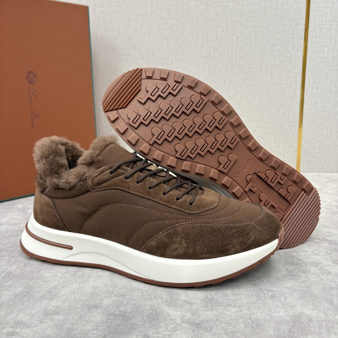 💋💍LP 家新品 Loro Pian* 诺悠*翩雅 Week End Walk 男士羊毛牛皮拼接休闲运动