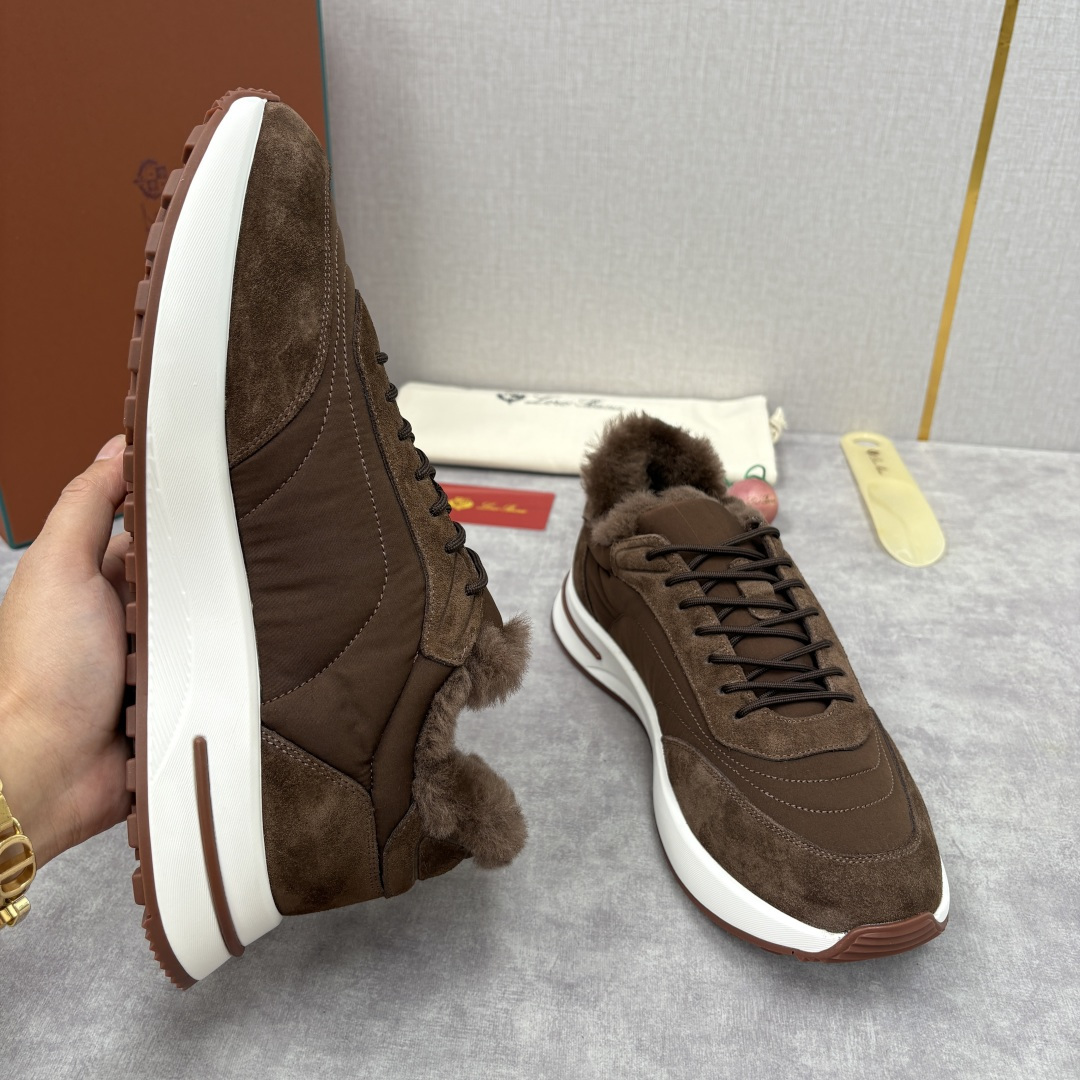 💋💍LP 家新品 Loro Pian* 诺悠*翩雅 Week End Walk 男士羊毛牛皮拼接休闲运动