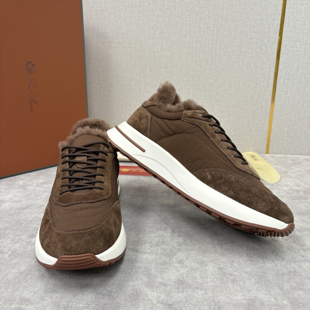 💋💍LP 家新品 Loro Pian* 诺悠*翩雅 Week End Walk 男士羊毛牛皮拼接休闲运动