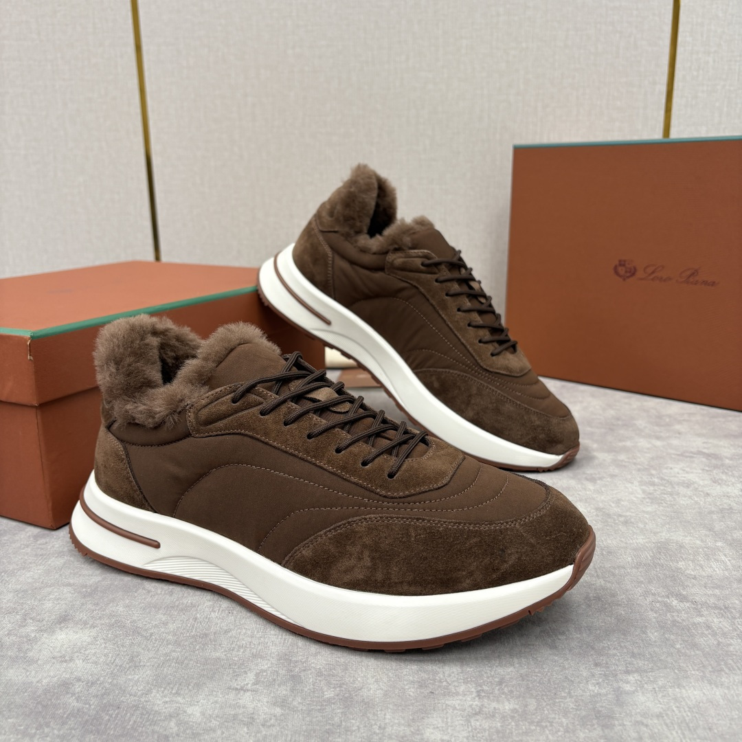 💋💍LP 家新品 Loro Pian* 诺悠*翩雅 Week End Walk 男士羊毛牛皮拼接休闲运动