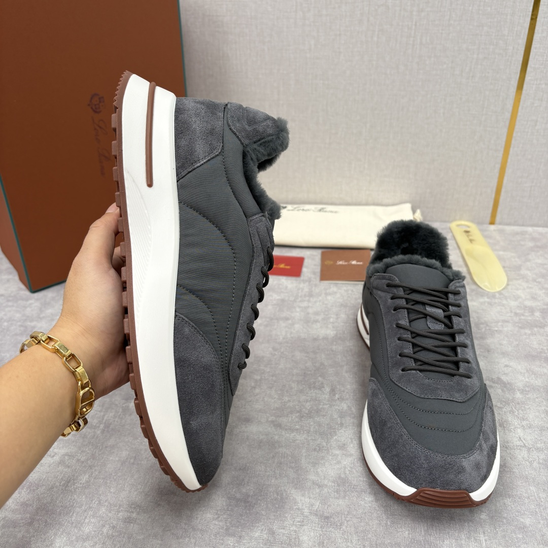 💋💍LP 家新品 Loro Pian* 诺悠*翩雅 Week End Walk 男士羊毛牛皮拼接休闲运动