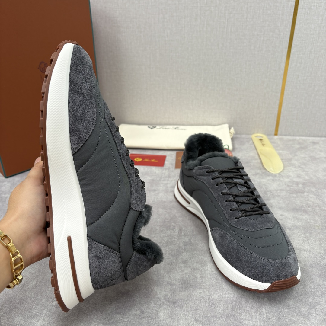 💋💍LP 家新品 Loro Pian* 诺悠*翩雅 Week End Walk 男士羊毛牛皮拼接休闲运动