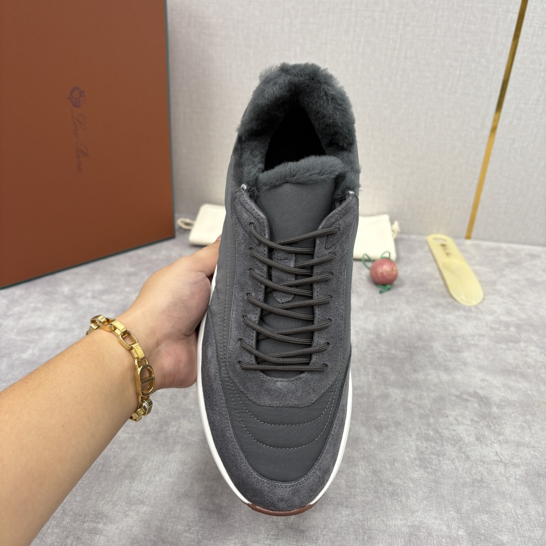 💋💍LP 家新品 Loro Pian* 诺悠*翩雅 Week End Walk 男士羊毛牛皮拼接休闲运动