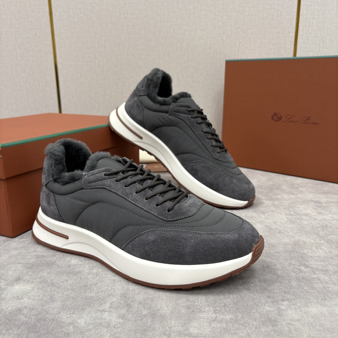 💋💍LP 家新品 Loro Pian* 诺悠*翩雅 Week End Walk 男士羊毛牛皮拼接休闲运动