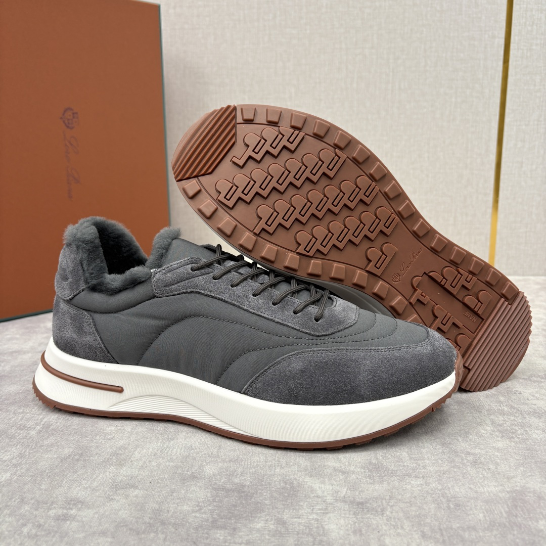 💋💍LP 家新品 Loro Pian* 诺悠*翩雅 Week End Walk 男士羊毛牛皮拼接休闲运动