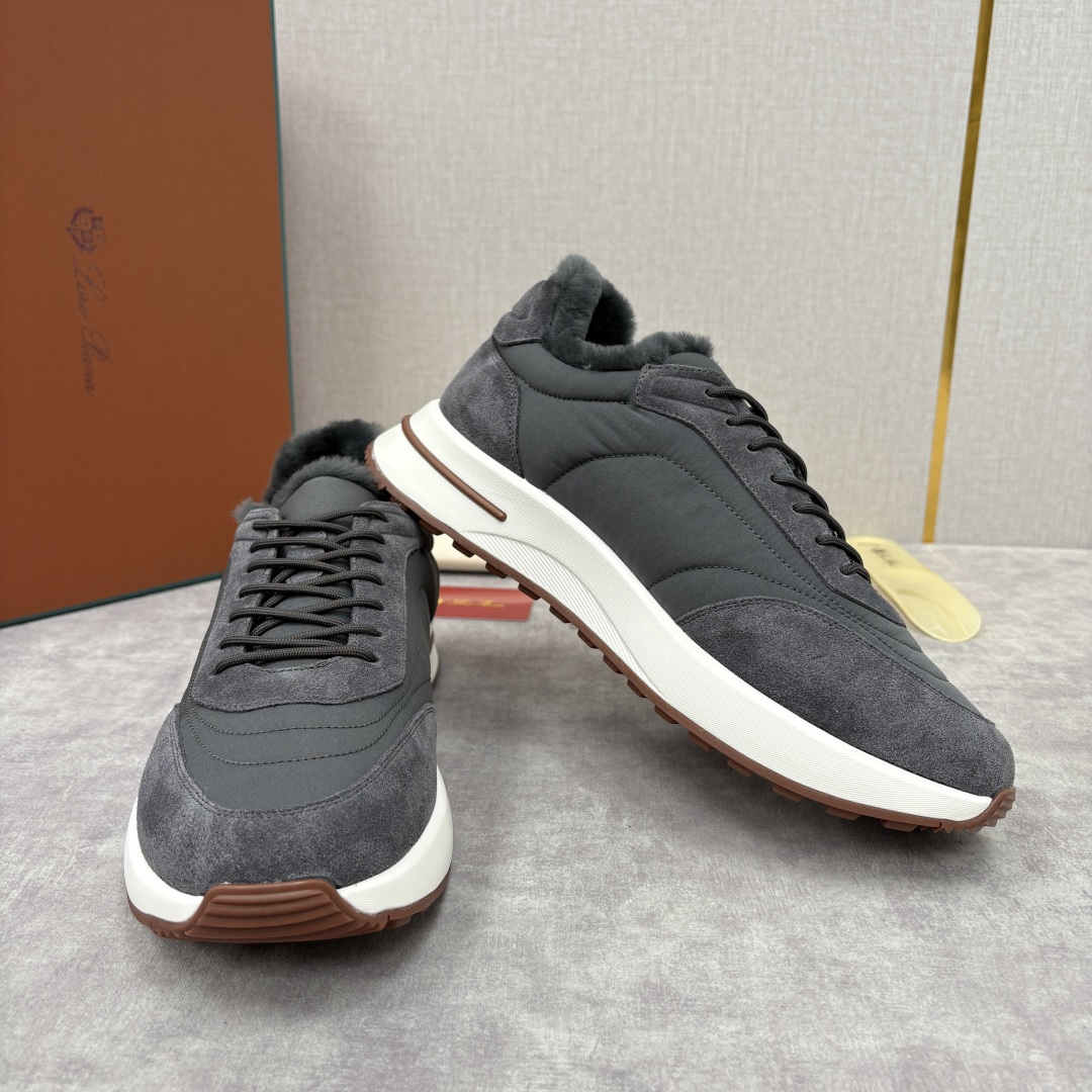 💋💍LP 家新品 Loro Pian* 诺悠*翩雅 Week End Walk 男士羊毛牛皮拼接休闲运动