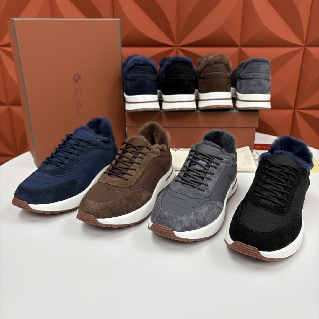 💋💍LP 家新品 Loro Pian* 诺悠*翩雅 Week End Walk 男士羊毛牛皮拼接休闲运动