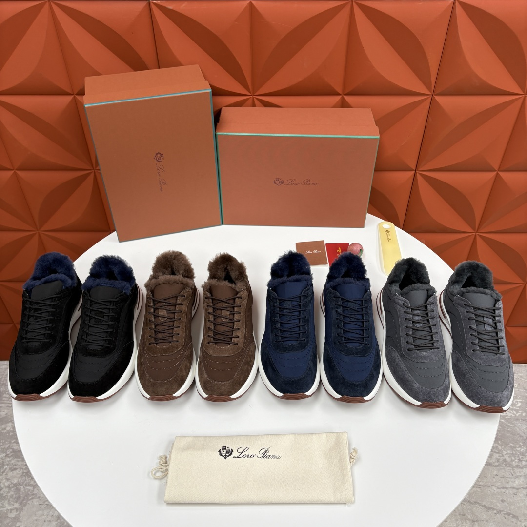 💋💍LP 家新品 Loro Pian* 诺悠*翩雅 Week End Walk 男士羊毛牛皮拼接休闲运动