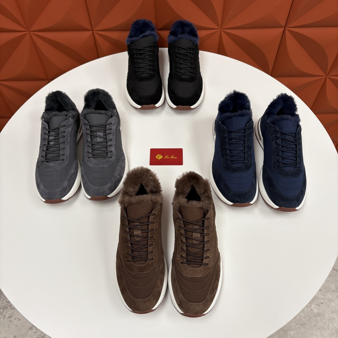 💋💍LP 家新品 Loro Pian* 诺悠*翩雅 Week End Walk 男士羊毛牛皮拼接休闲运动