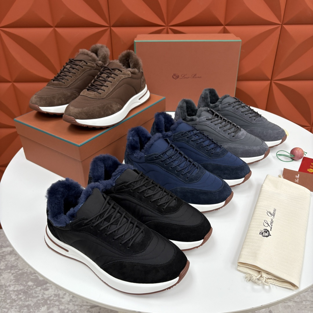 💋💍LP 家新品 Loro Pian* 诺悠*翩雅 Week End Walk 男士羊毛牛皮拼接休闲运动