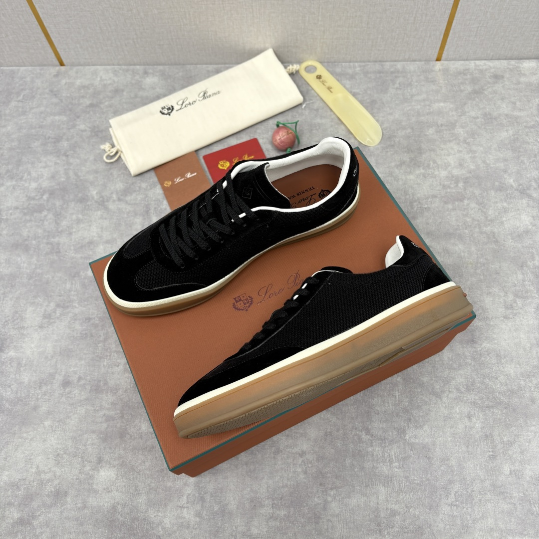 💋💍LP 家新品 LoroPian*/诺悠-翩雅 官方新款男士休闲德训鞋 牛皮拼接板鞋 奢华质感与随性格