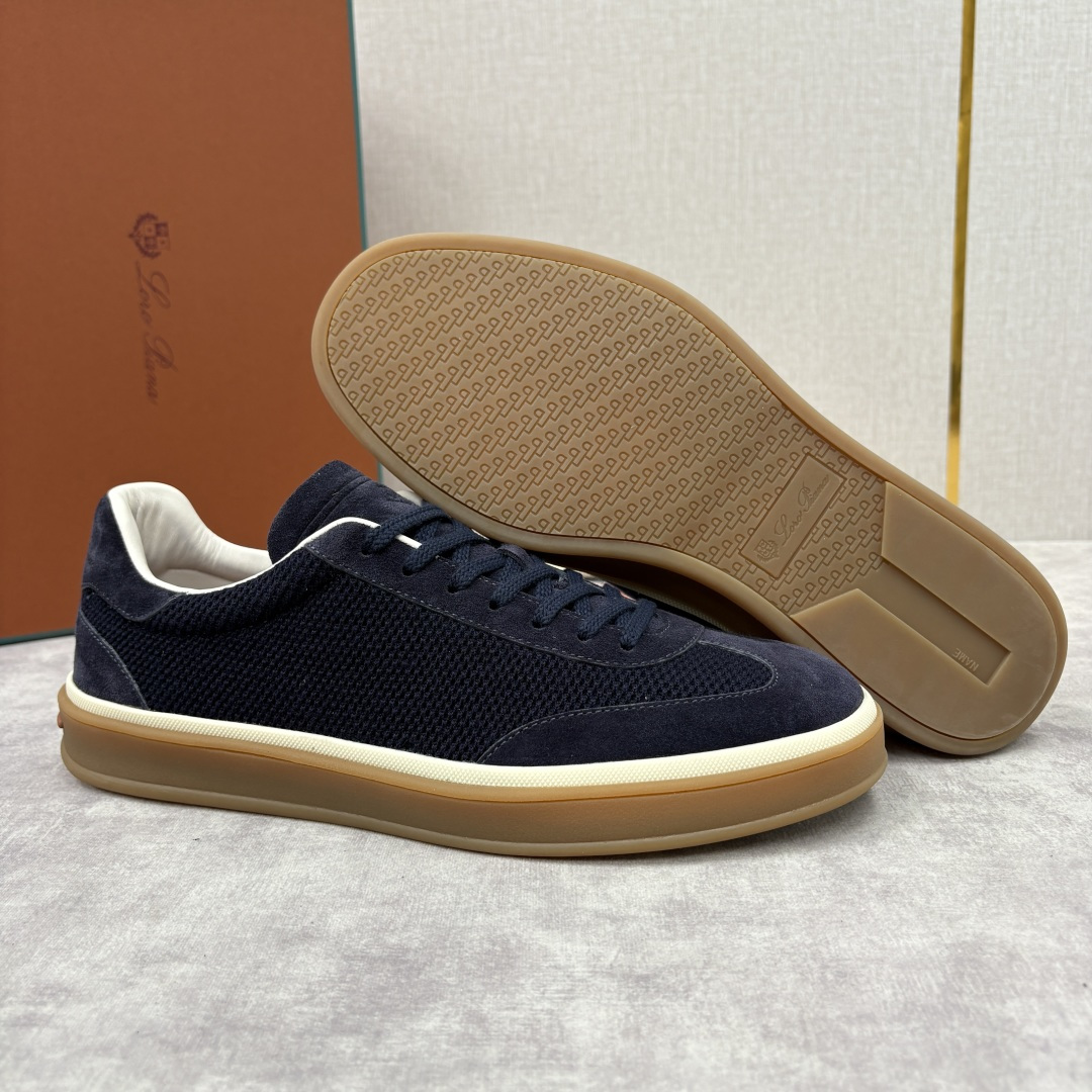 💋💍LP 家新品 LoroPian*/诺悠-翩雅 官方新款男士休闲德训鞋 牛皮拼接板鞋 奢华质感与随性格