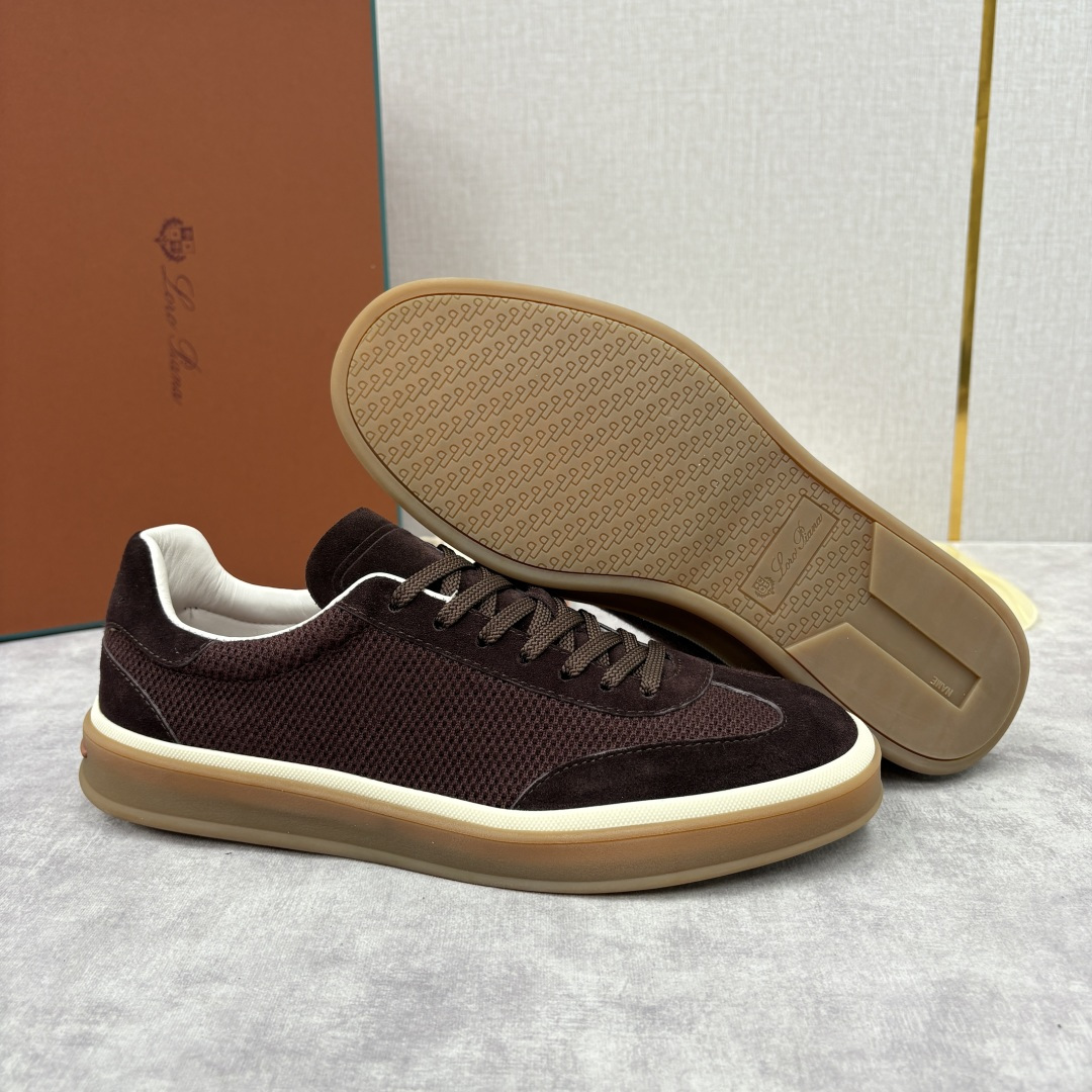 💋💍LP 家新品 LoroPian*/诺悠-翩雅 官方新款男士休闲德训鞋 牛皮拼接板鞋 奢华质感与随性格