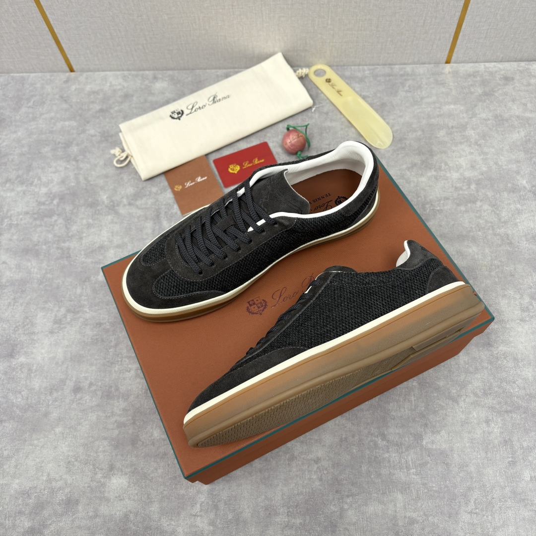 💋💍LP 家新品 LoroPian*/诺悠-翩雅 官方新款男士休闲德训鞋 牛皮拼接板鞋 奢华质感与随性格